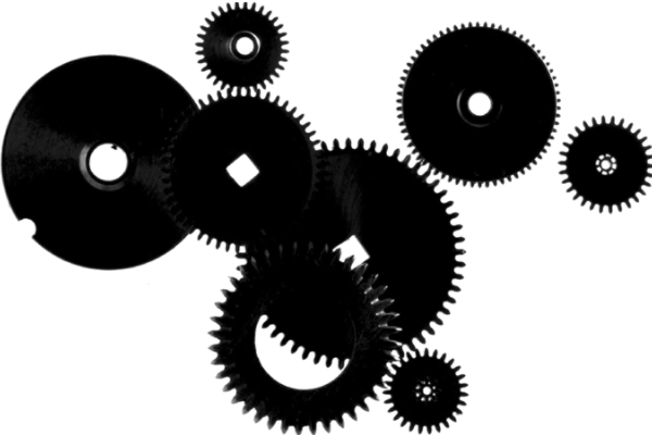 Silhouettes of gears Silhouettes of gears